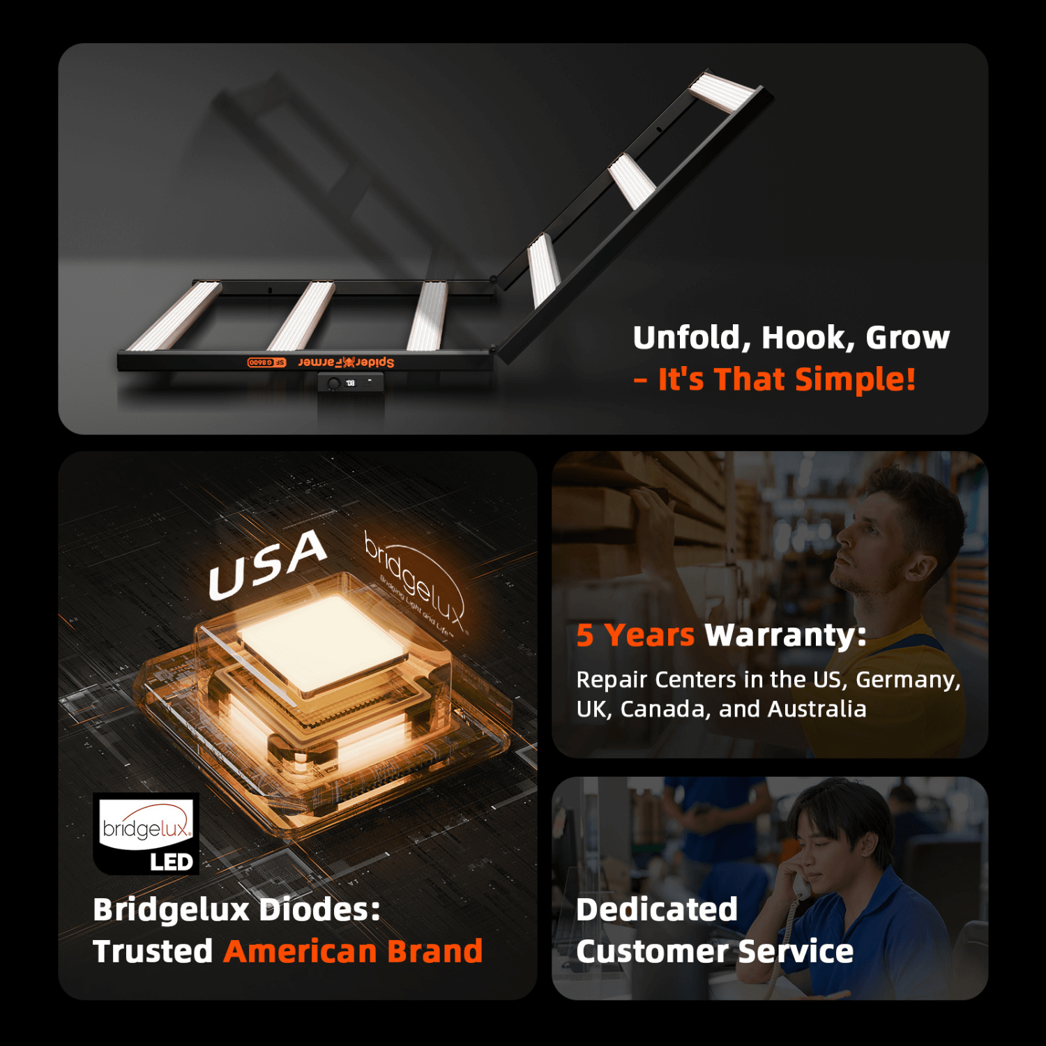 Spider Farmer G1000W 1000W Dimmable Full Spectrum CO2 LED Grow Light