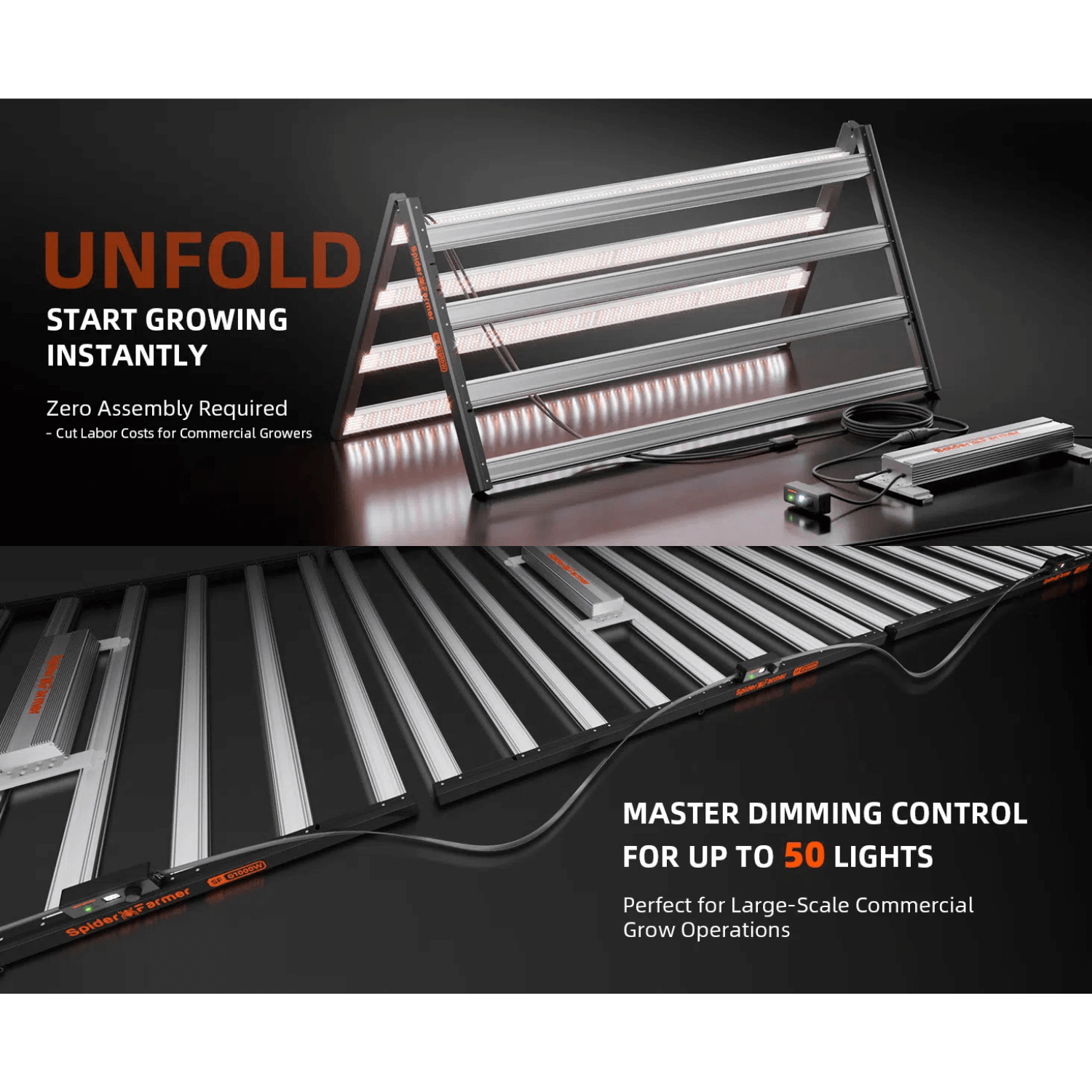 Spider Farmer G1000W 1000W Dimmable Full Spectrum CO2 LED Grow Light