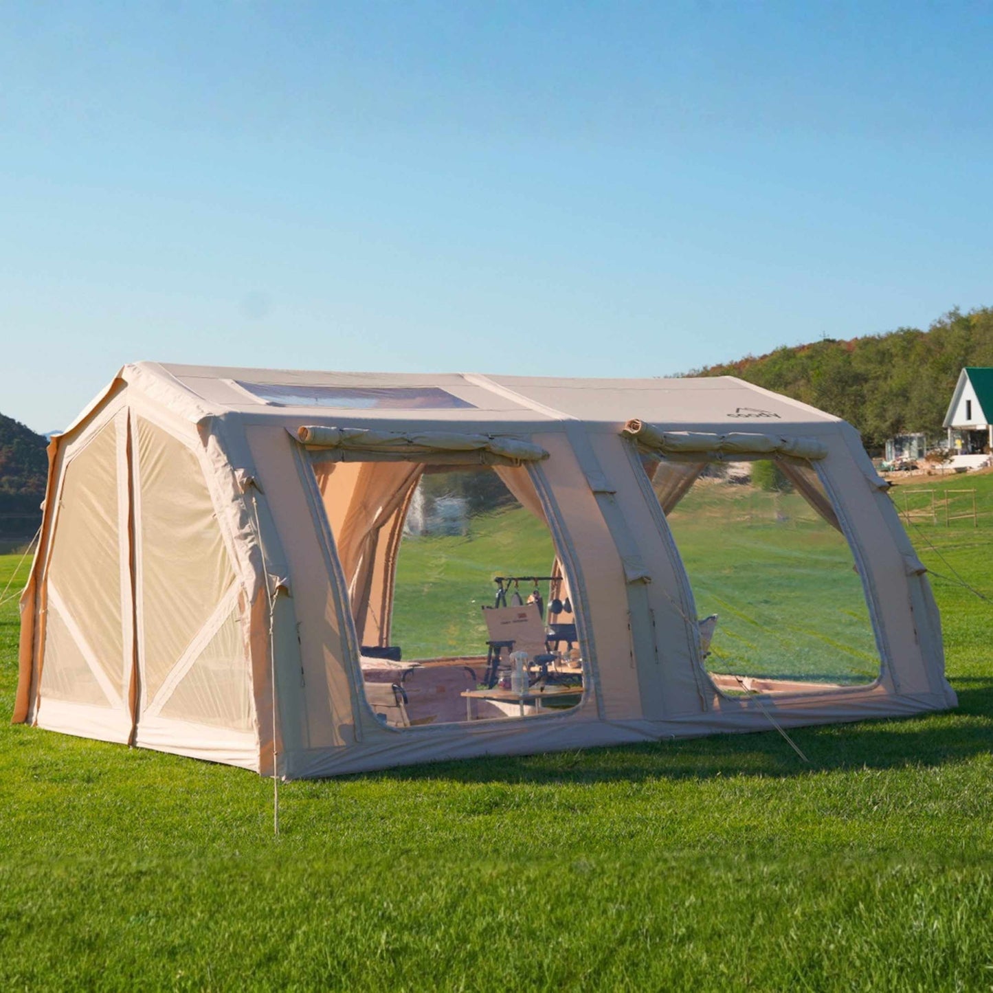 Coody Familia Pro AirTent 17.2 Beige Inflatable Tent for Camping (2-10 Person)