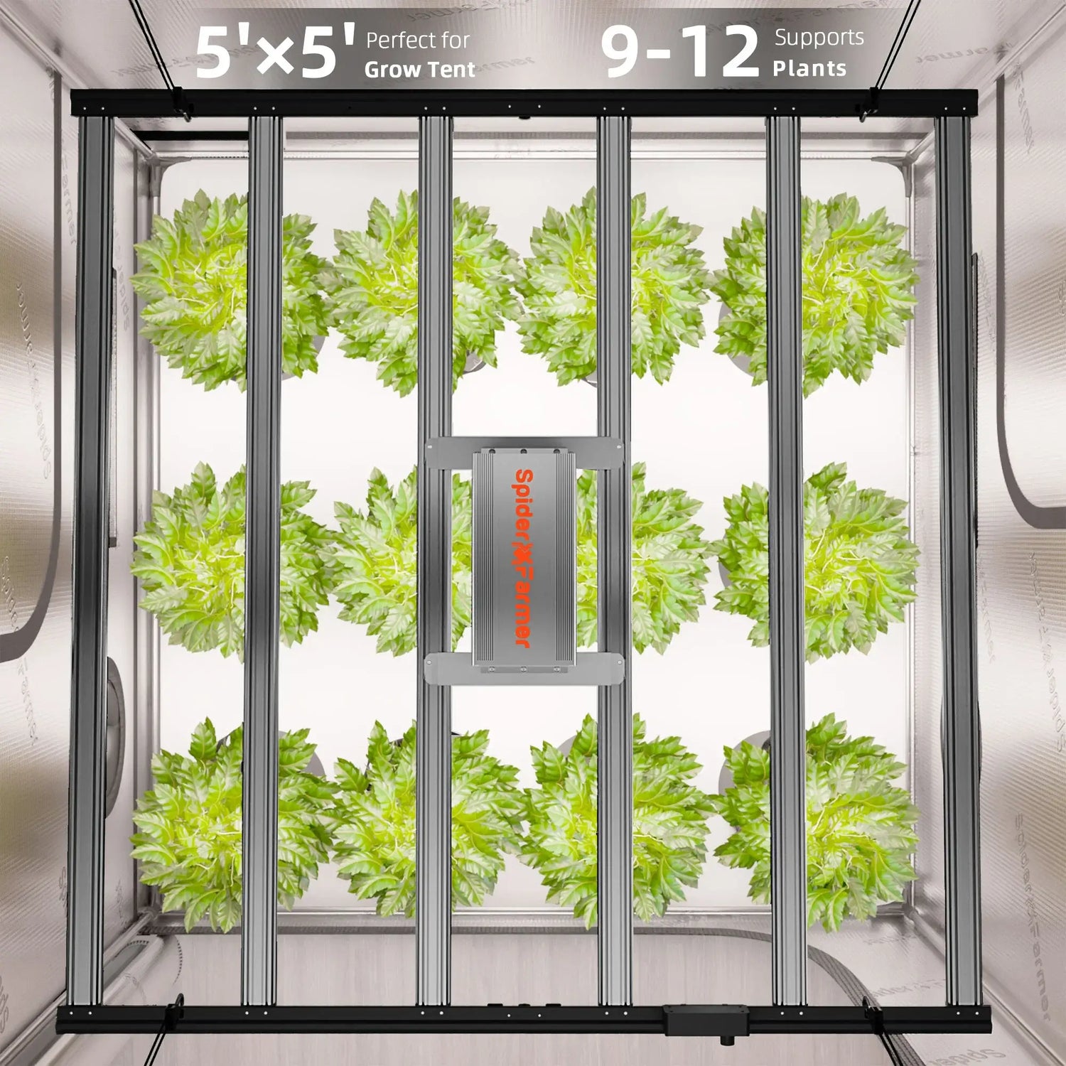 Spider Farmer G8600 x 2 LED Grow Lights + 5' x 10' Grow Tent + 6" Inline Fan Combo with Temperature and Humidity Controller + 6" Clip Fan