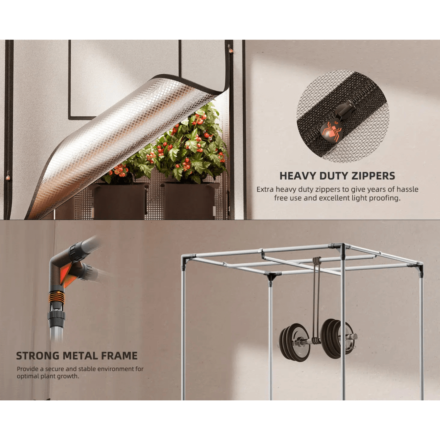 Spider Farmer 3' x 3' x 6' (90 x 90 x 180 cm) Pro White Indoor Grow Tent