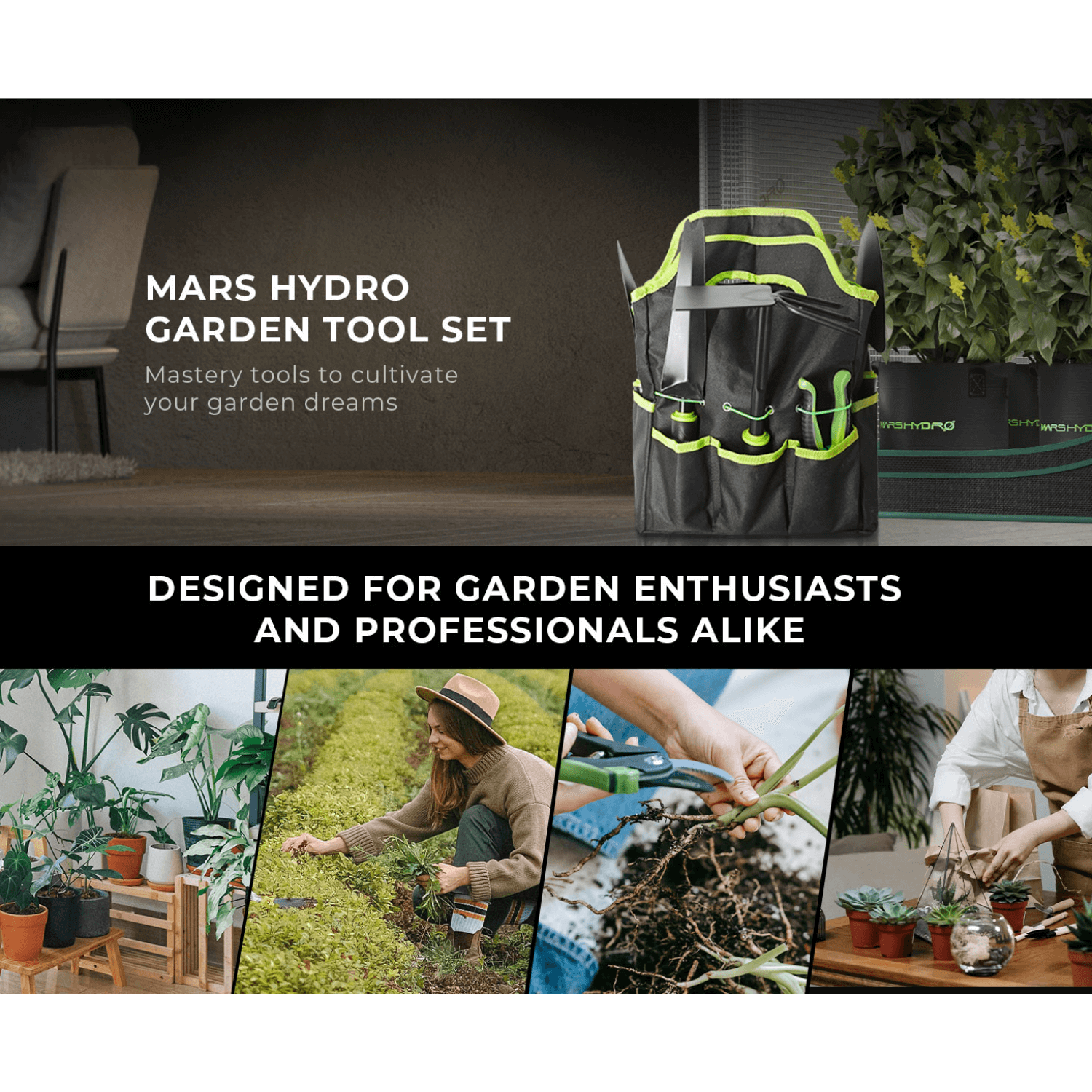 Mars Hydro 6 Piece Heavy Duty Garden Tool Set