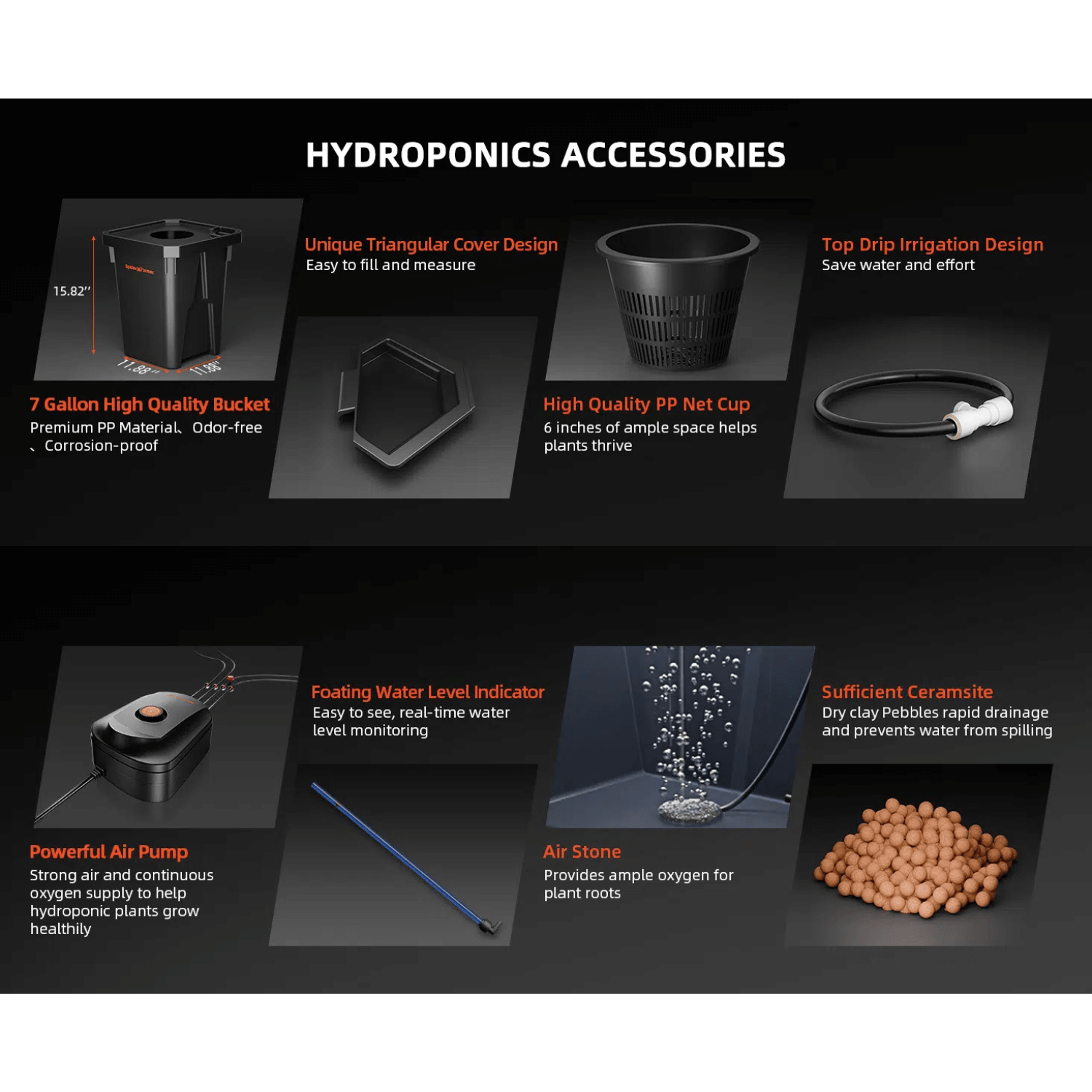 Spider Farmer Deep Water Culture Hydroponics Grow System with Top Drip Kit - 2 Bucket Kit