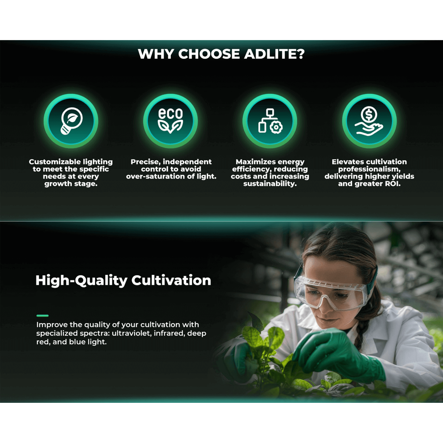 Mars Hydro ADLite UV 27W + IR 15W Supplemental LED Grow Light Bars Combo - Set of 2