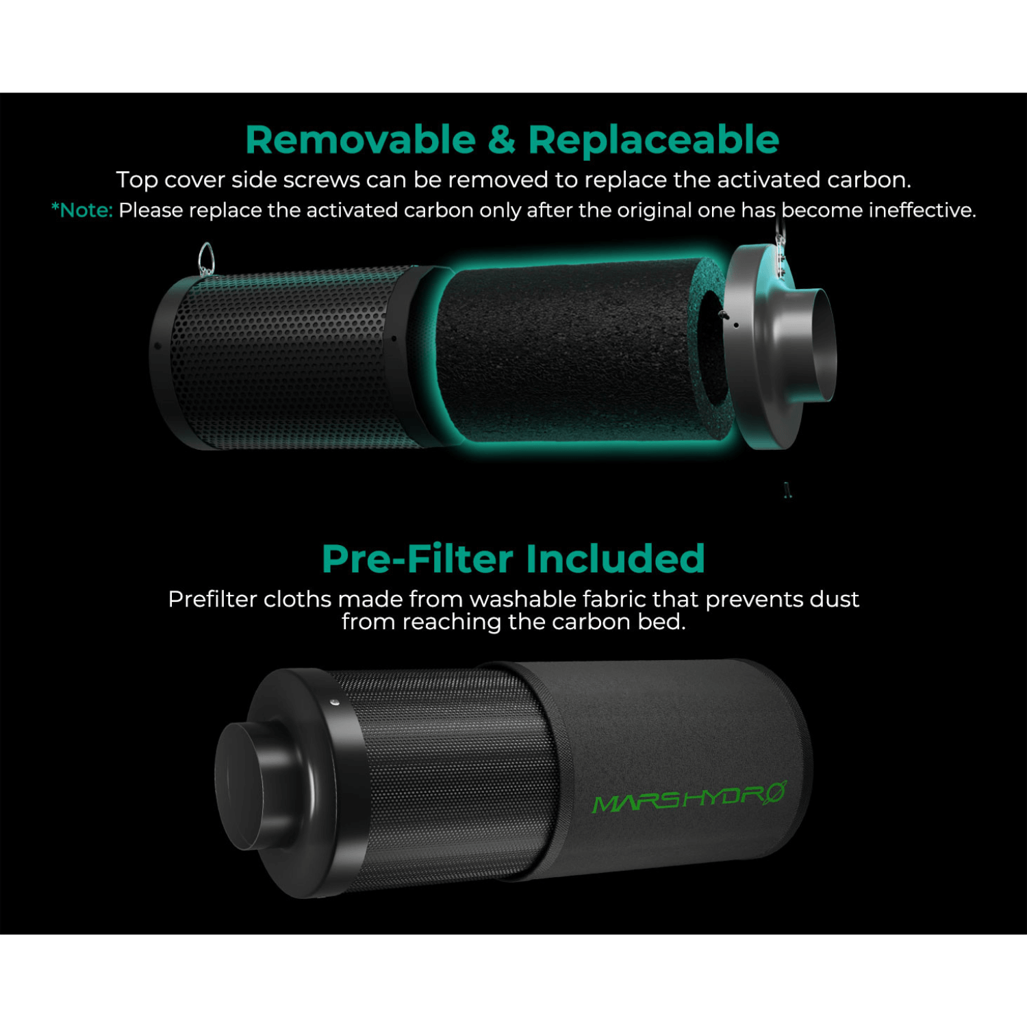 Mars Hydro 6" Inline Air Carbon Filter