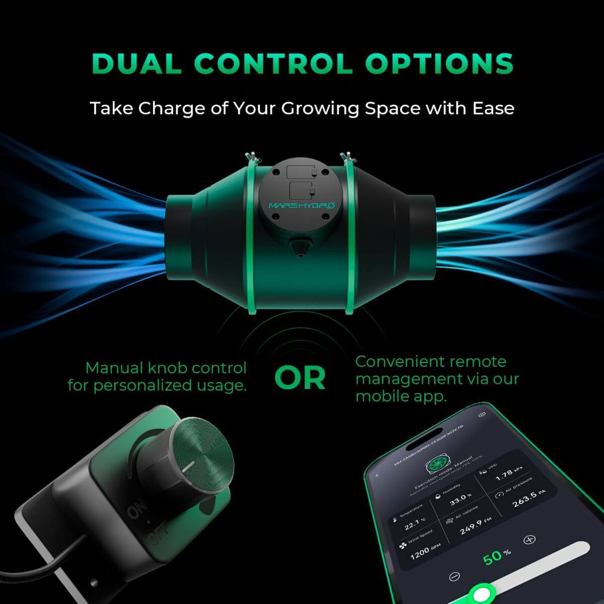 Mars Hydro FC4000 EVO LED Grow Light + 2' x 4' Grow Tent + iFresh Inline Fan Combo with Temperature and Humidity Controller