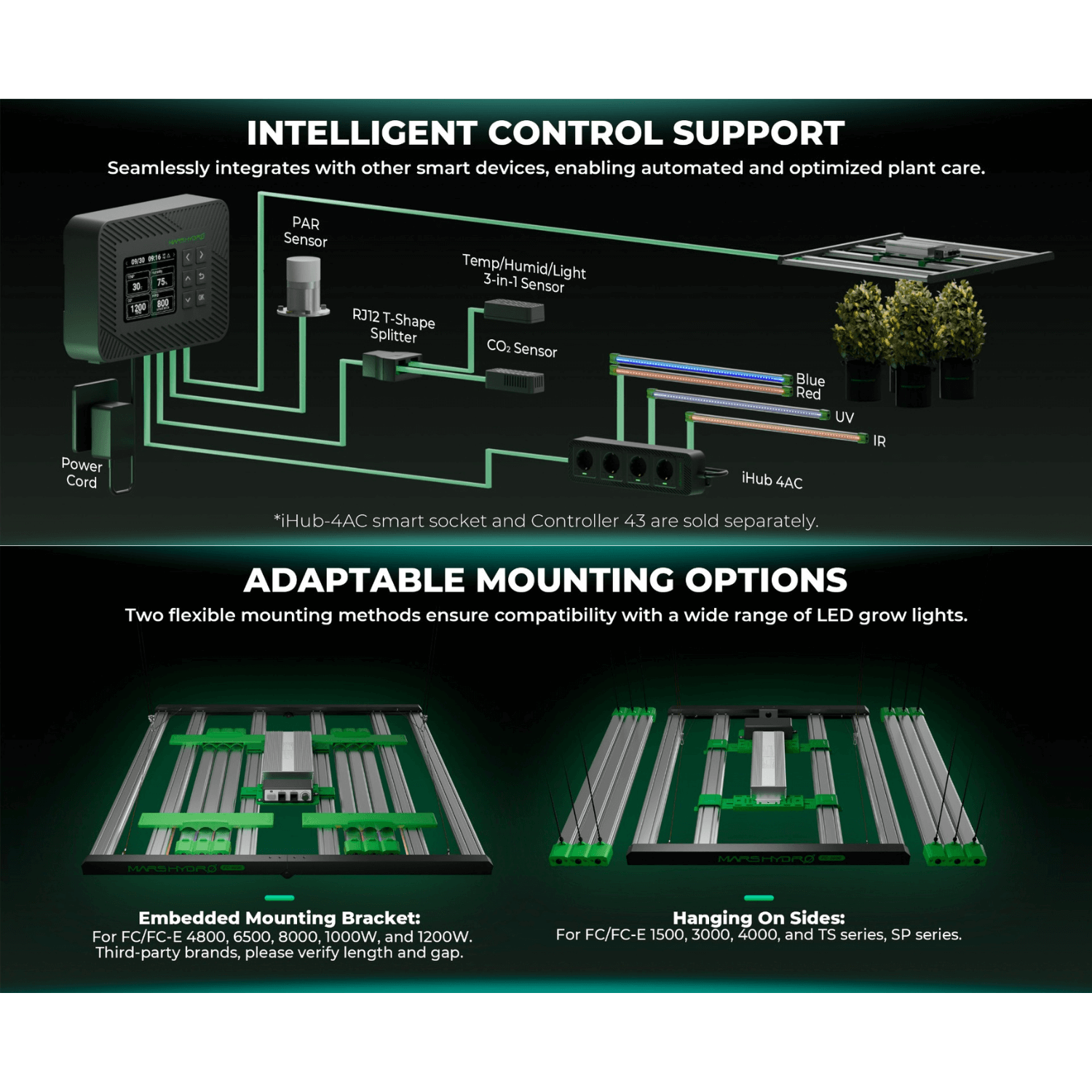 Mars Hydro ADLite UV 27W + IR 15W Supplemental LED Grow Light Bars Combo - Set of 2