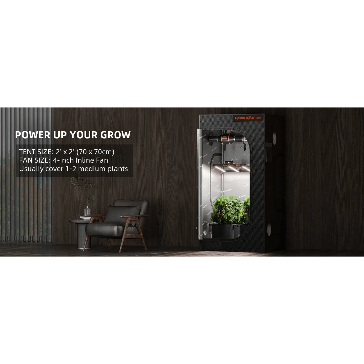 Spider Farmer SE1500 150W Dimmable Full Spectrum LED Grow Light with Samsung LM301H EVO Diodes