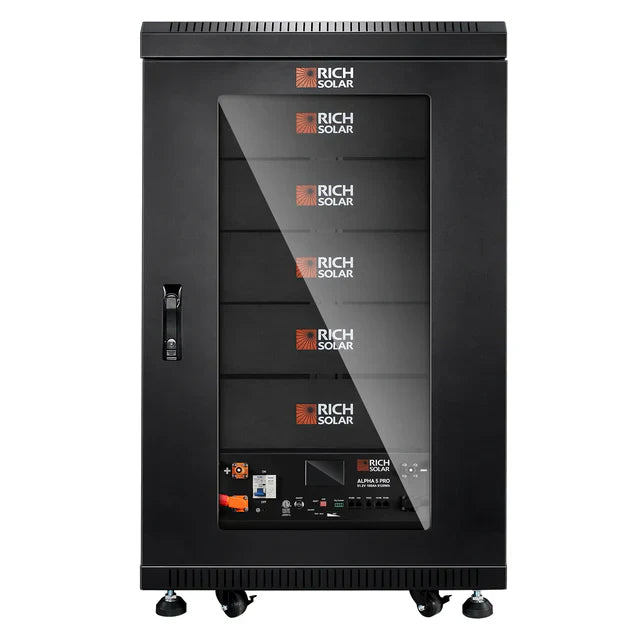 Rich Solar ALPHA 5 PRO | 51.2V 100Ah LiFePO4 Battery |  Residential, Commercial, RVs, Off-Grid | 7,000 Lifetime Cycles | 10-Year Warranty | UL1973 Certified | Bluetooth Monitoring
