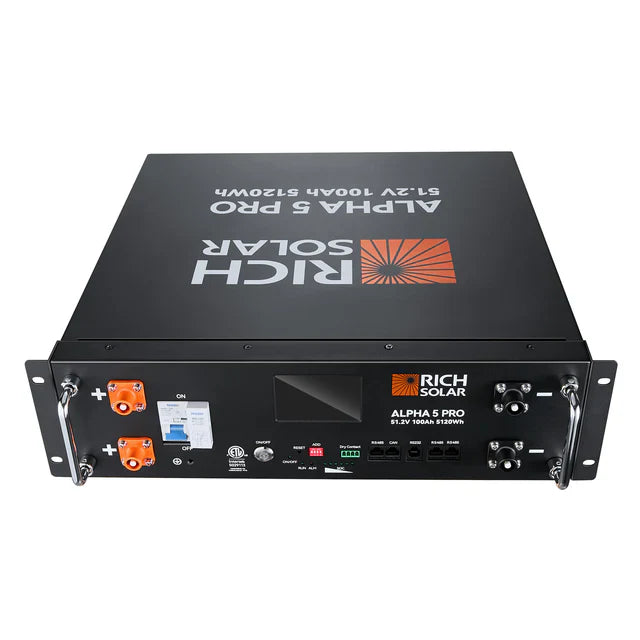 Rich Solar ALPHA 5 PRO | 51.2V 100Ah LiFePO4 Battery |  Residential, Commercial, RVs, Off-Grid | 7,000 Lifetime Cycles | 10-Year Warranty | UL1973 Certified | Bluetooth Monitoring