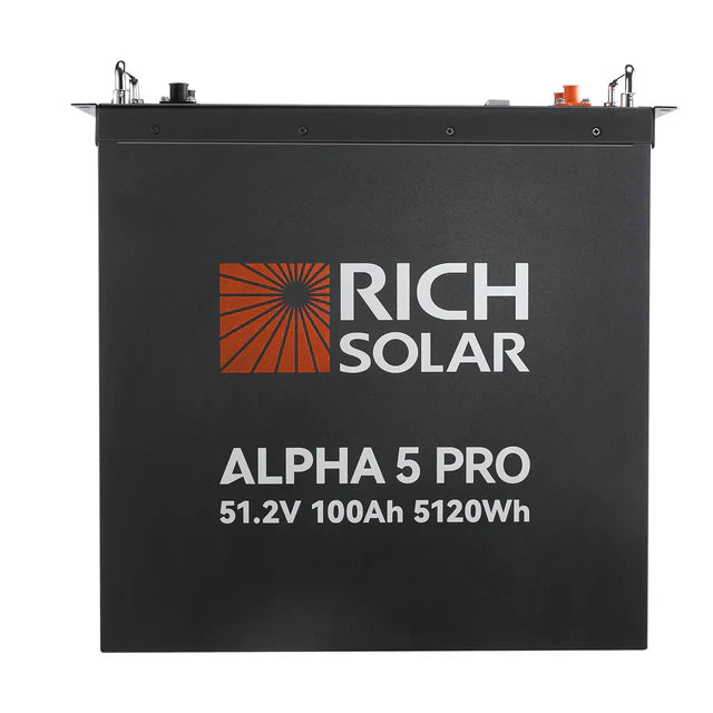 Rich Solar ALPHA 5 PRO | 51.2V 100Ah LiFePO4 Battery |  Residential, Commercial, RVs, Off-Grid | 7,000 Lifetime Cycles | 10-Year Warranty | UL1973 Certified | Bluetooth Monitoring