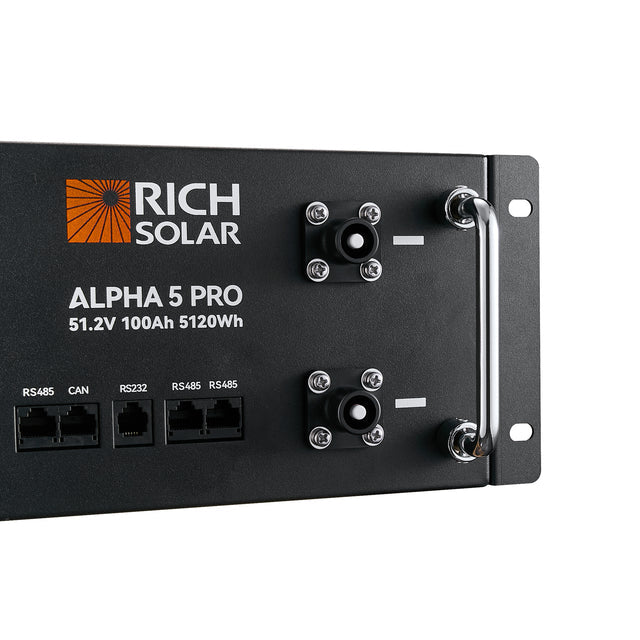 Rich Solar ALPHA 5 PRO | 51.2V 100Ah LiFePO4 Battery |  Residential, Commercial, RVs, Off-Grid | 7,000 Lifetime Cycles | 10-Year Warranty | UL1973 Certified | Bluetooth Monitoring