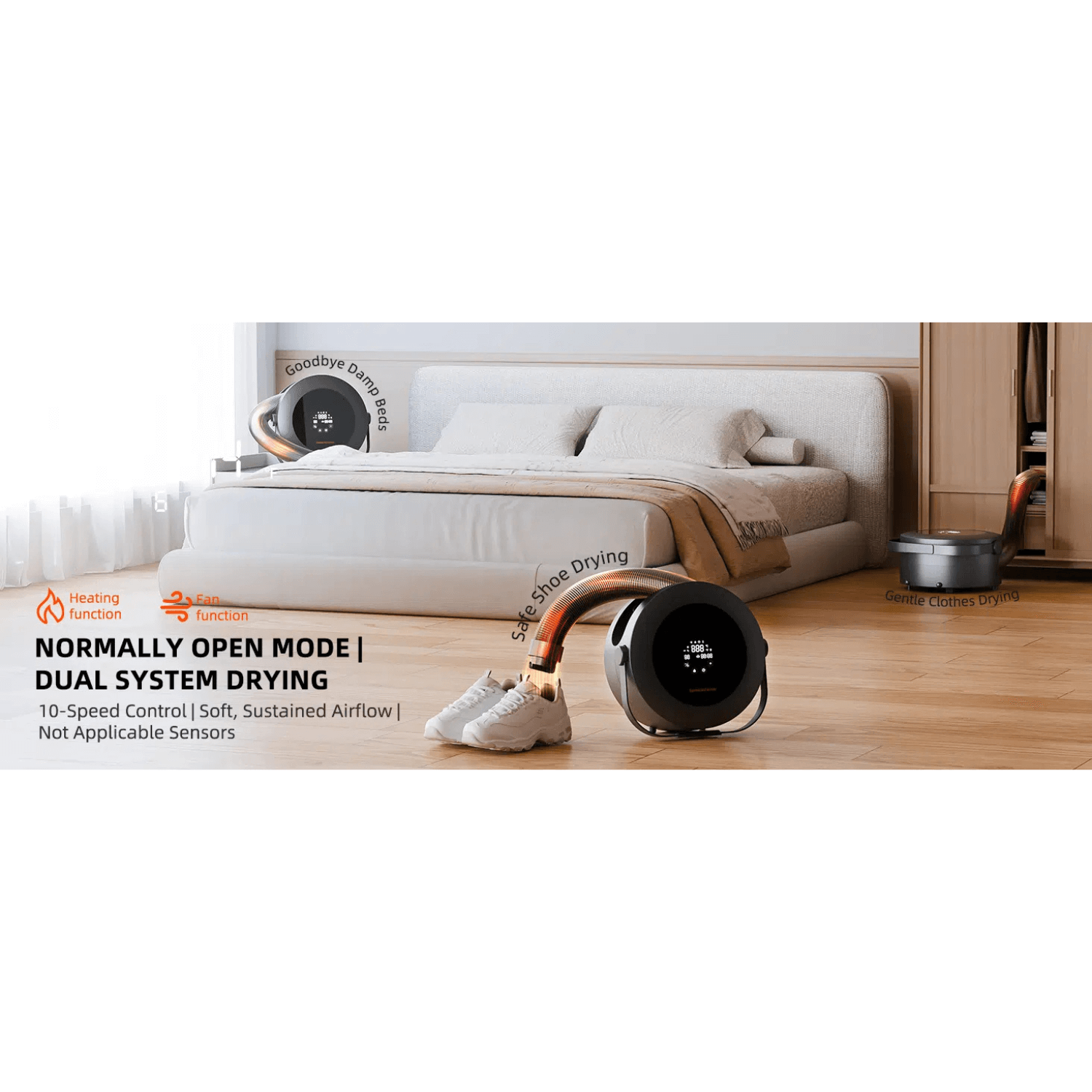 Spider Farmer Grow Tent Heater with Smart Temperature Control, Auto Settings, and 24H Timer