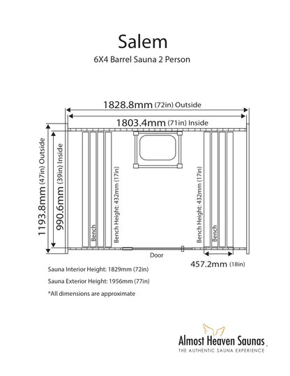 Salem 2 - Person Traditional Steam Sauna in Cedar