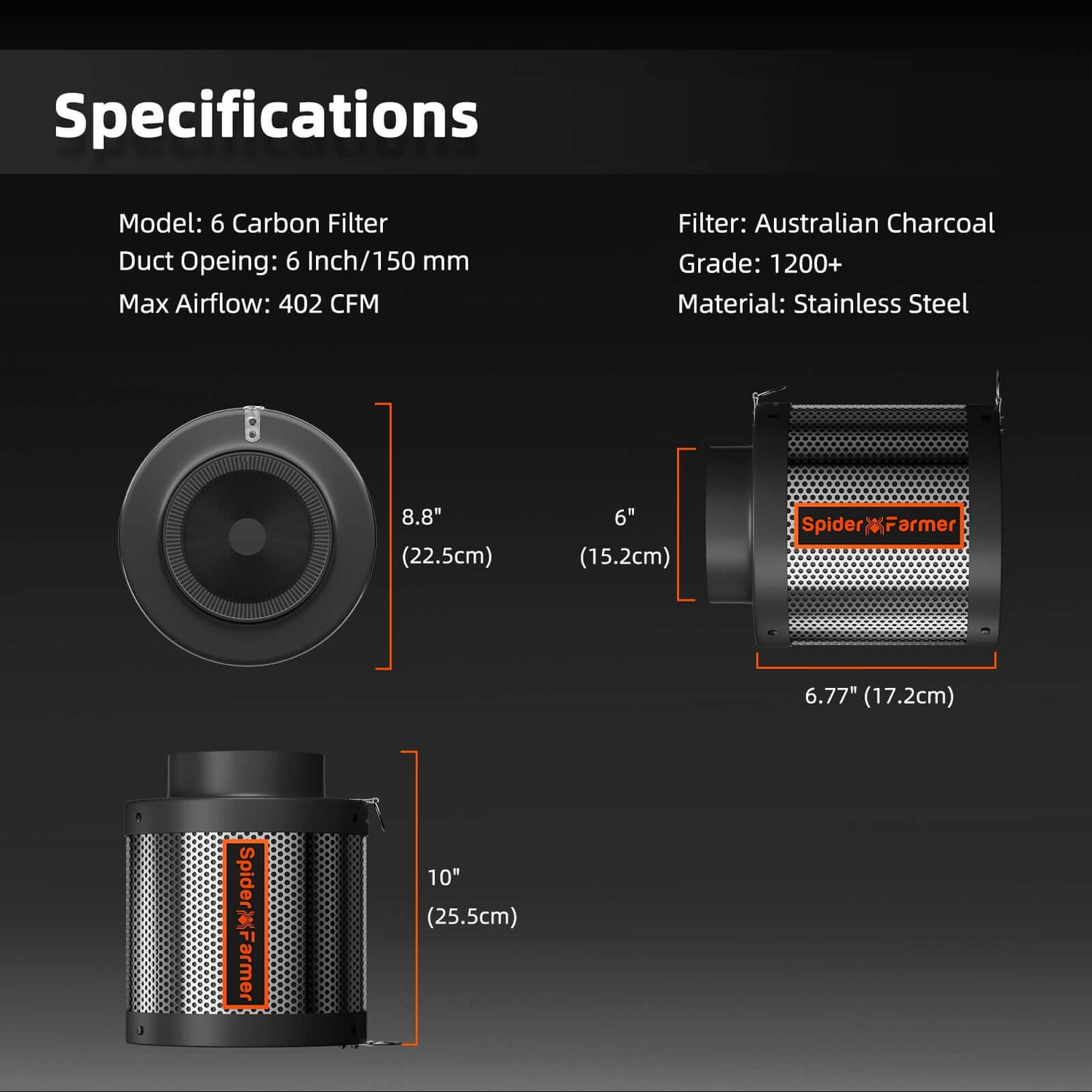 Spider Farmer G1000W LED Grow Light + 5' x 5' Grow Tent + 6" Inline Fan Combo with Temperature and Humidity Controller + 6" Clip Fan