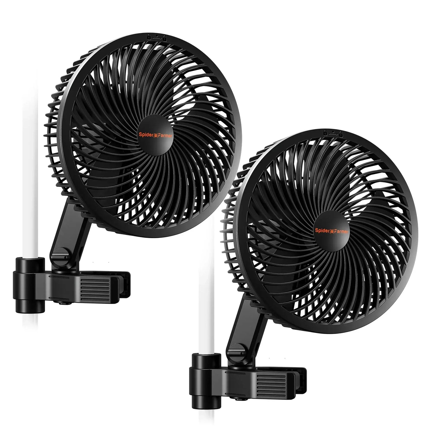 Spider Farmer 6" Clip Fan, 10-Speed with Wide-Angle Oscillation - Pack of 2