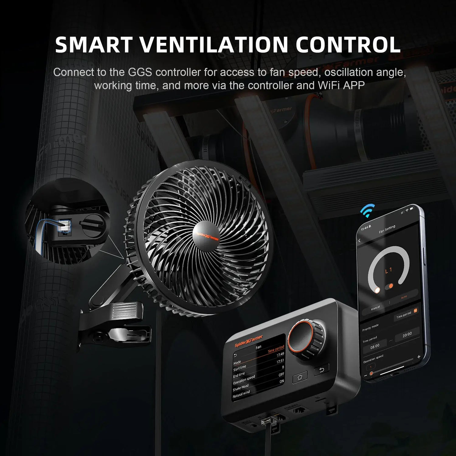 Spider Farmer G3000 LED Grow Light + 3' x 3' Grow Tent + Inline Fan Combo with Speed Controller