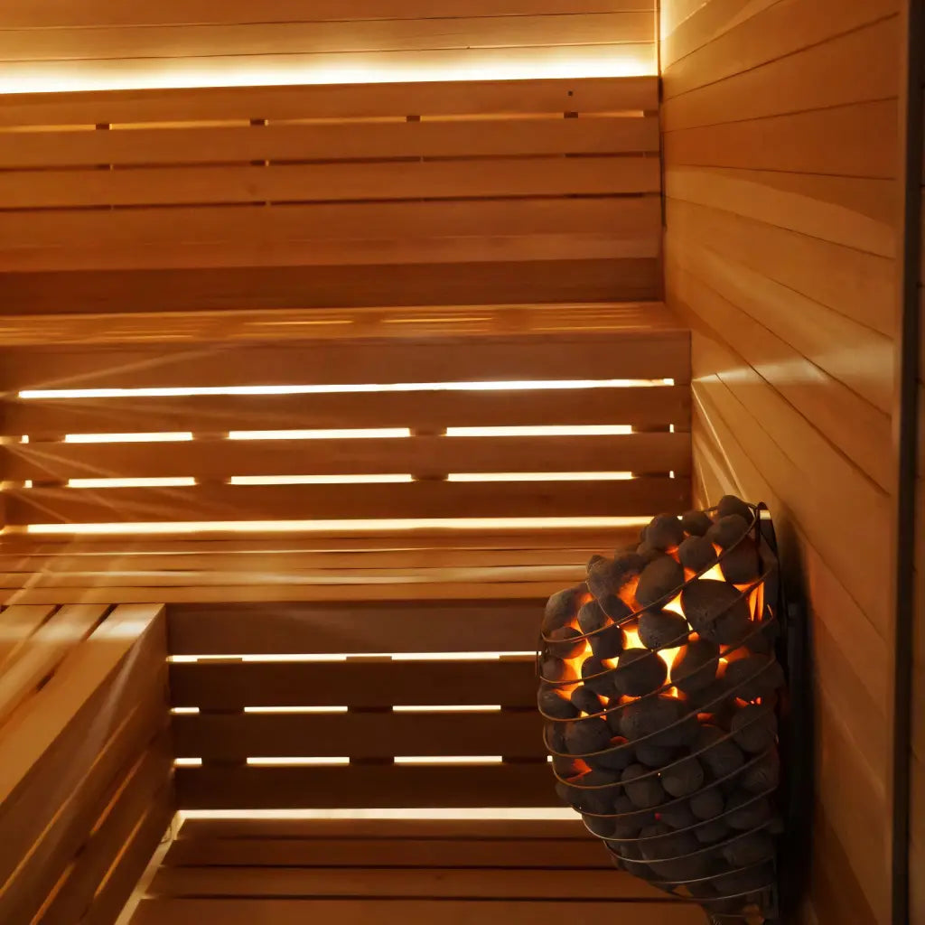 Custom Indoor Sauna Room - 7' x 7' x 8' - Finnish Sauna Builders