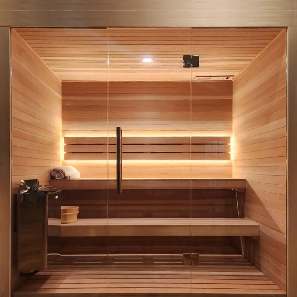 Custom Indoor Sauna Room - 6' x 7' x 8' - Finnish Sauna Builders
