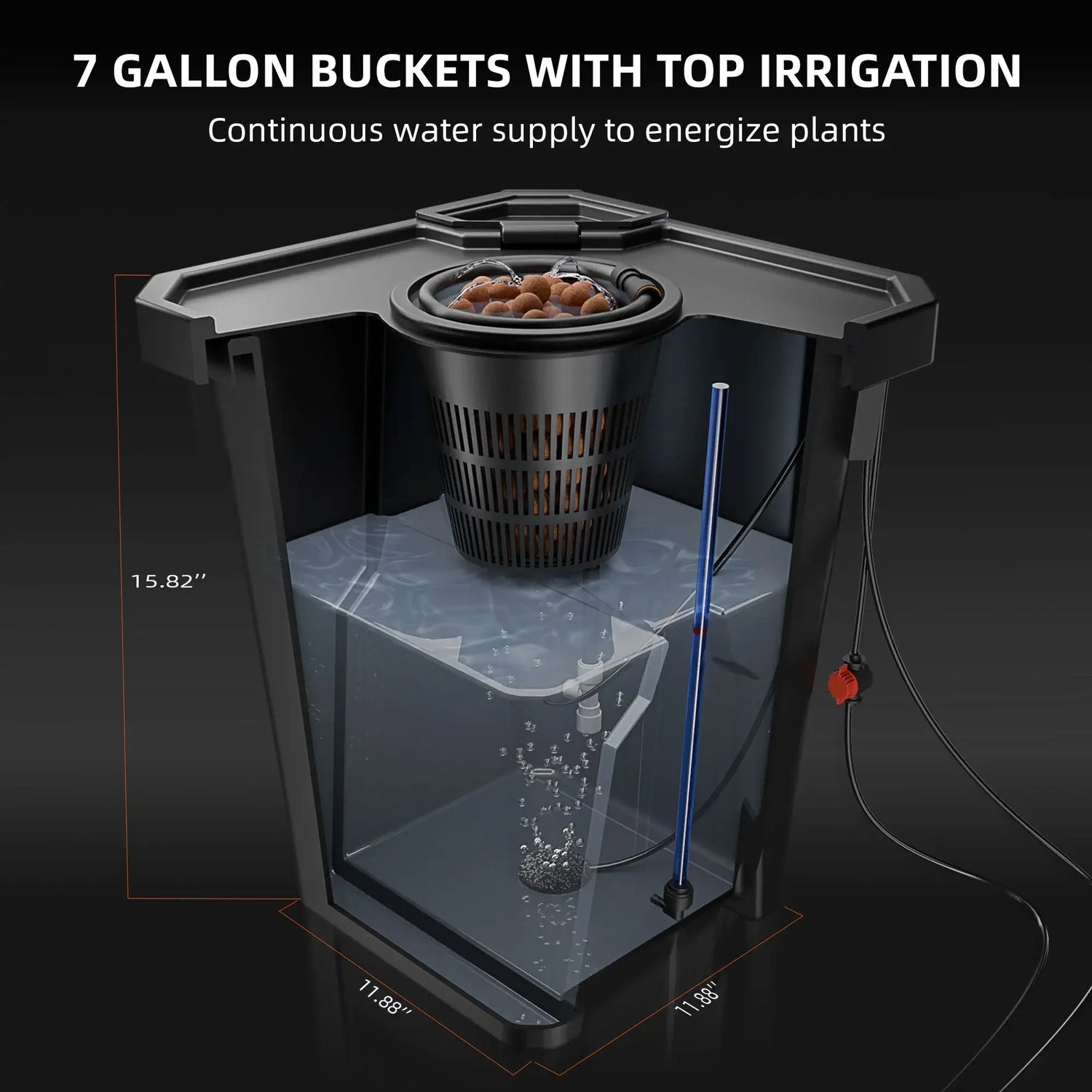 Spider Farmer Deep Water Culture Hydroponics Grow System with Top Drip Kit - 4 Bucket Kit