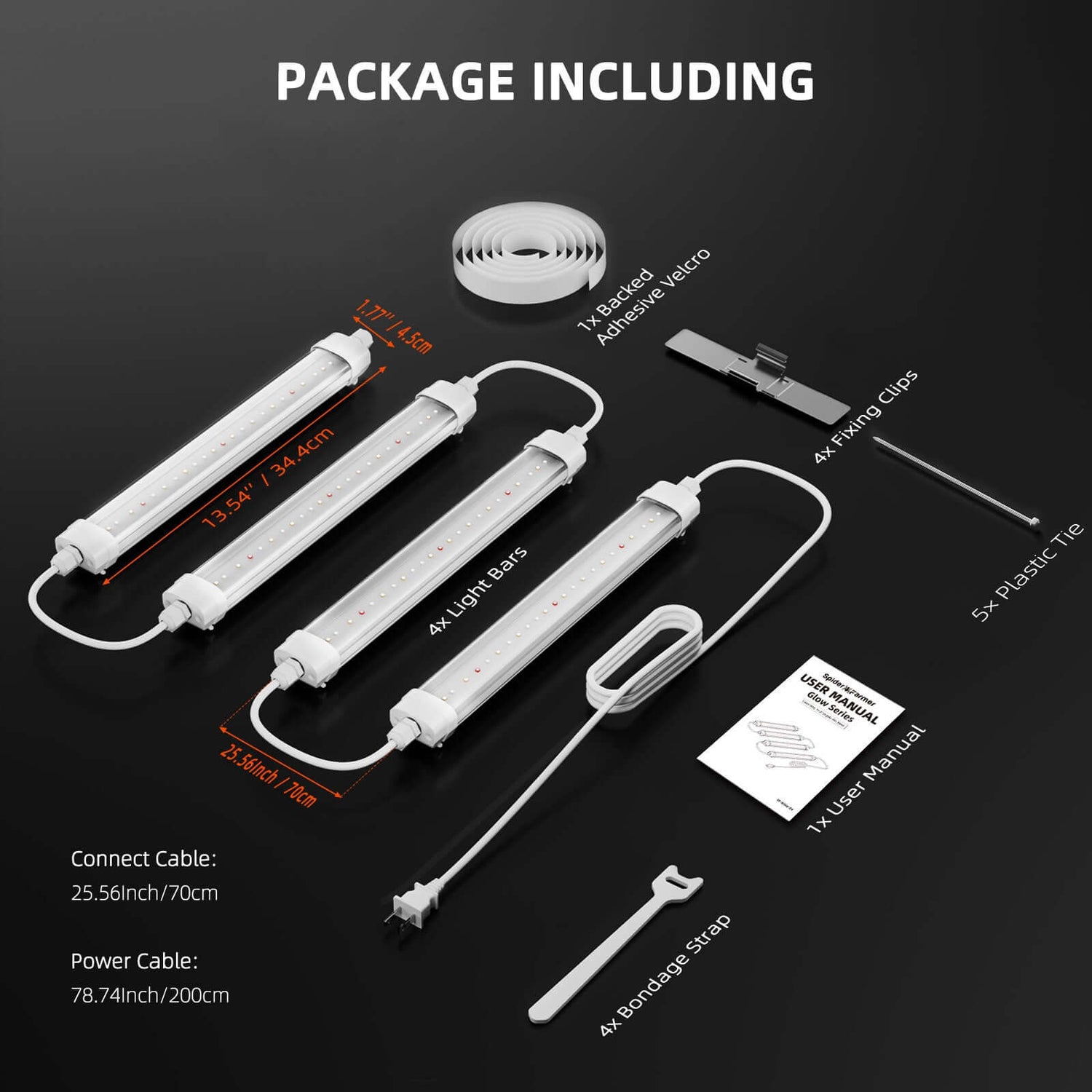 Spider Farmer Glow30 32W Supplemental Full Spectrum LED Grow Light Bars