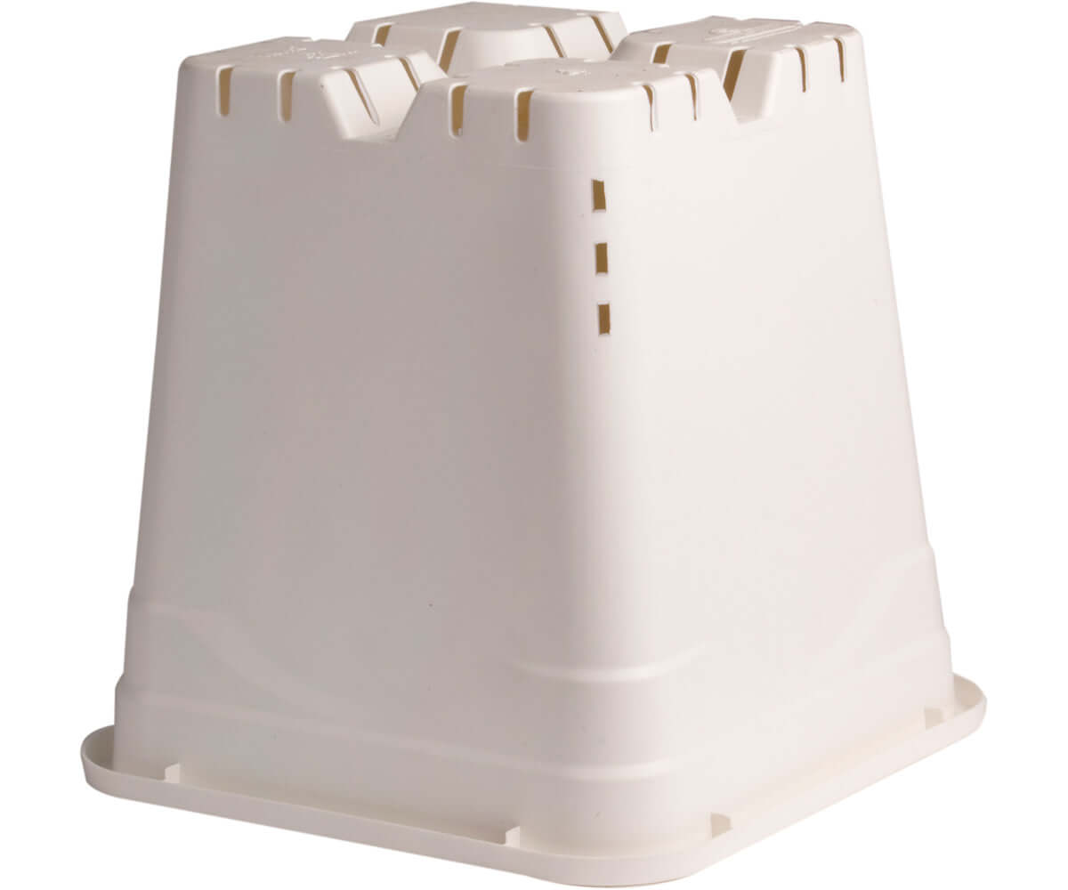 Active Aqua 12" x 12" Square White Pot, 12" Tall, case of 24