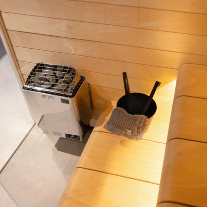 Harvia KIP45B Stainless Steel 4.5KW Sauna Heater with built-in control - Finnish Sauna Builders