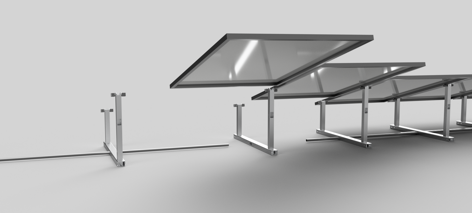 IntegraRack IR-15 Solar Panel Ground Mount | 15 Degree Angle | Aircraft Grade Aluminum