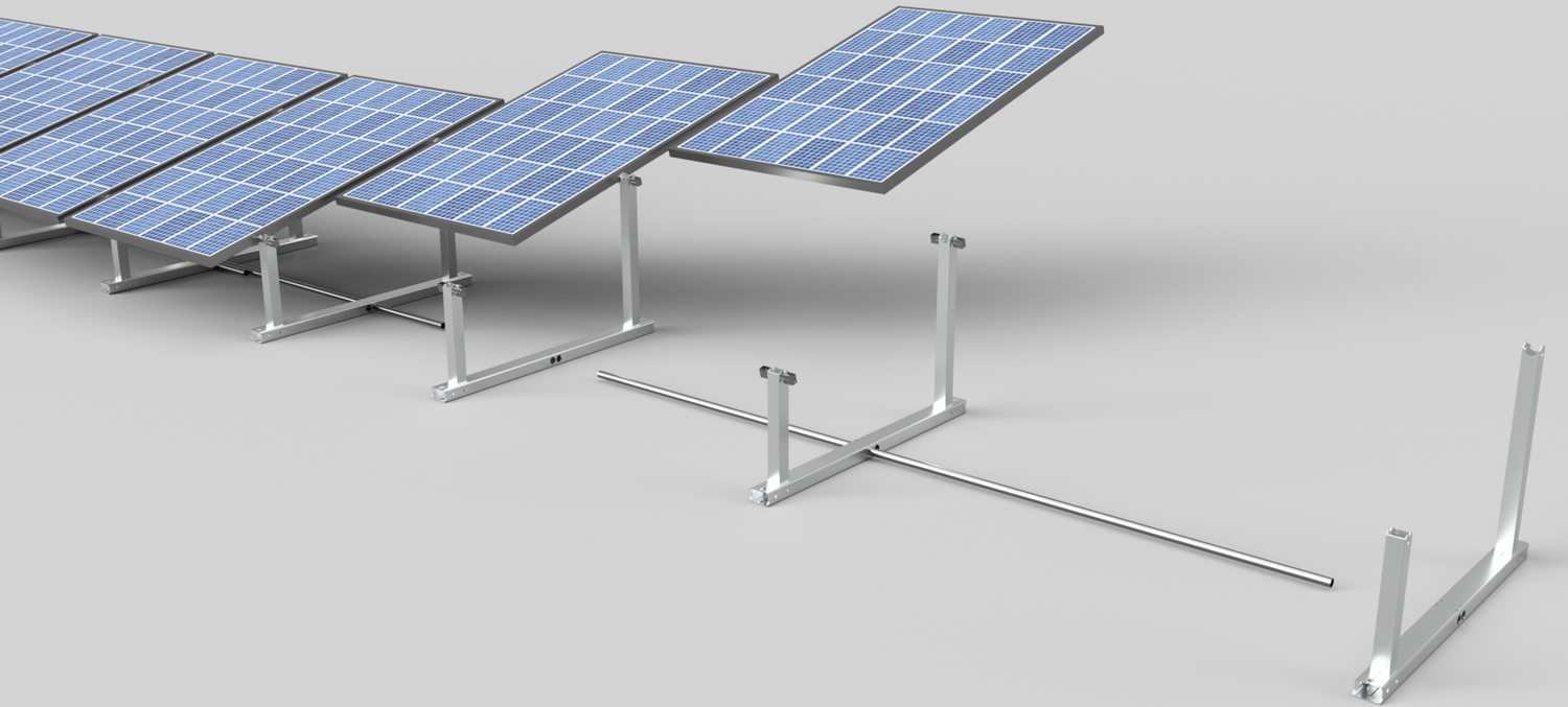 IntegraRack IR-15 Solar Panel Ground Mount | 15 Degree Angle | Aircraft Grade Aluminum