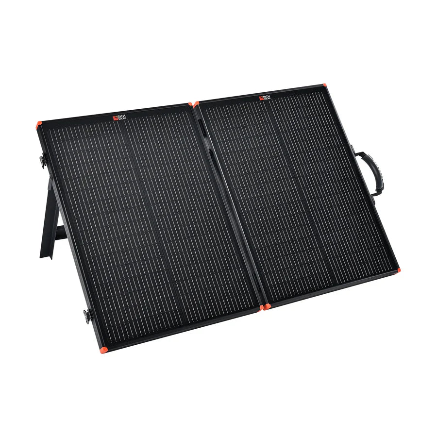 MEGA 100 Portable Briefcase Solar Panel | 12v 100 Watt Portable Solar Panel | High Efficiency | Compatible w/ EcoFlow, Bluetti, Hysolis, & More