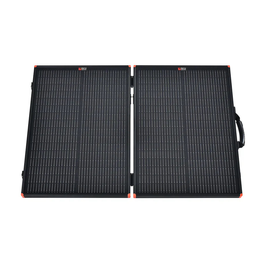 MEGA 100 Portable Briefcase Solar Panel | 12v 100 Watt Portable Solar Panel | High Efficiency | Compatible w/ EcoFlow, Bluetti, Hysolis, & More