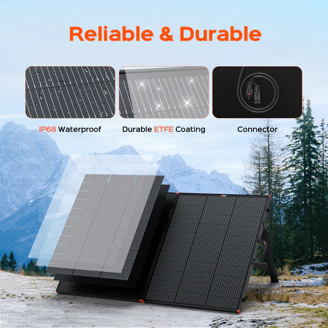MEGA 200 Portable Briefcase Solar Panel | 12v 200 Watt Portable Solar Panel | High Efficiency | Compatible w/ EcoFlow, Bluetti, Hysolis, & More