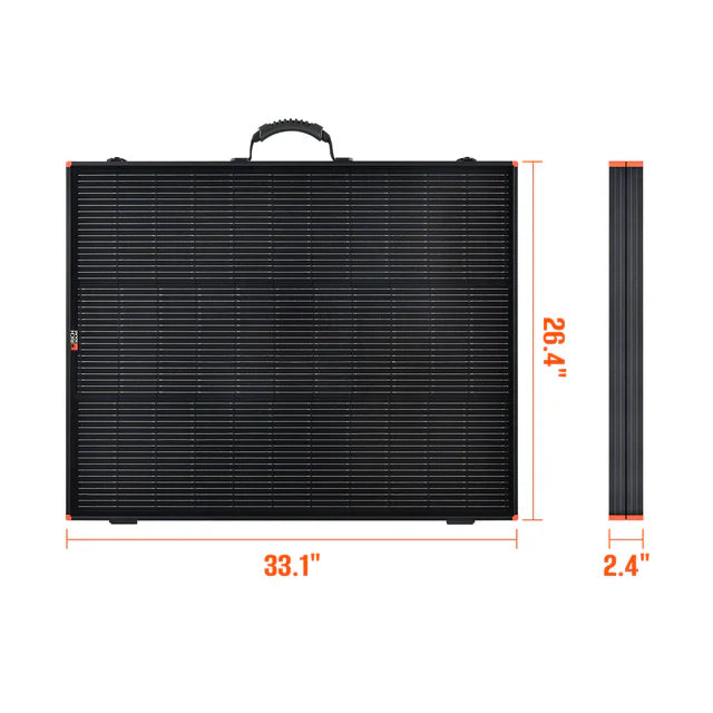 MEGA 200 Portable Briefcase Solar Panel | 12v 200 Watt Portable Solar Panel | High Efficiency | Compatible w/ EcoFlow, Bluetti, Hysolis, & More