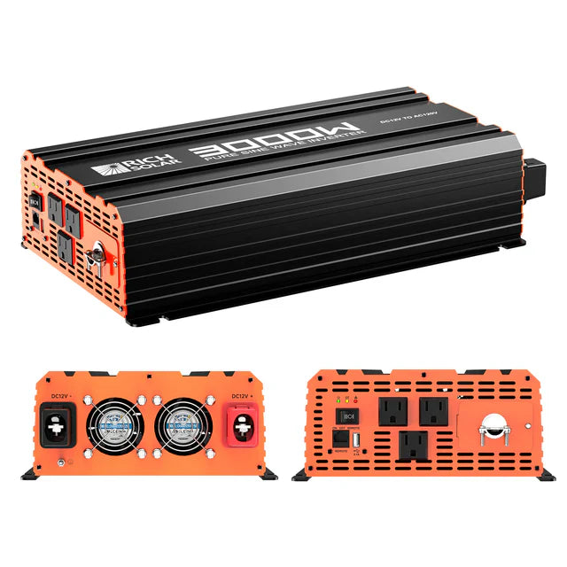 Rich Solar NOVA PURE 3K | 3000 Watt 12 Volt | Industrial Pure Sine Wave Inverter
