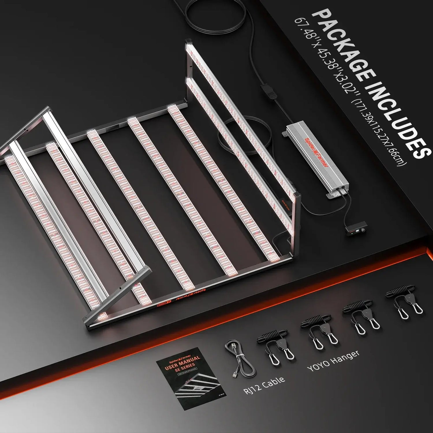 Spider Farmer SE1200 1200W Full Spectrum LED Grow Light with Samsung LM301H EVO Diodes and Bluetooth + WiFi SmartAPP Control