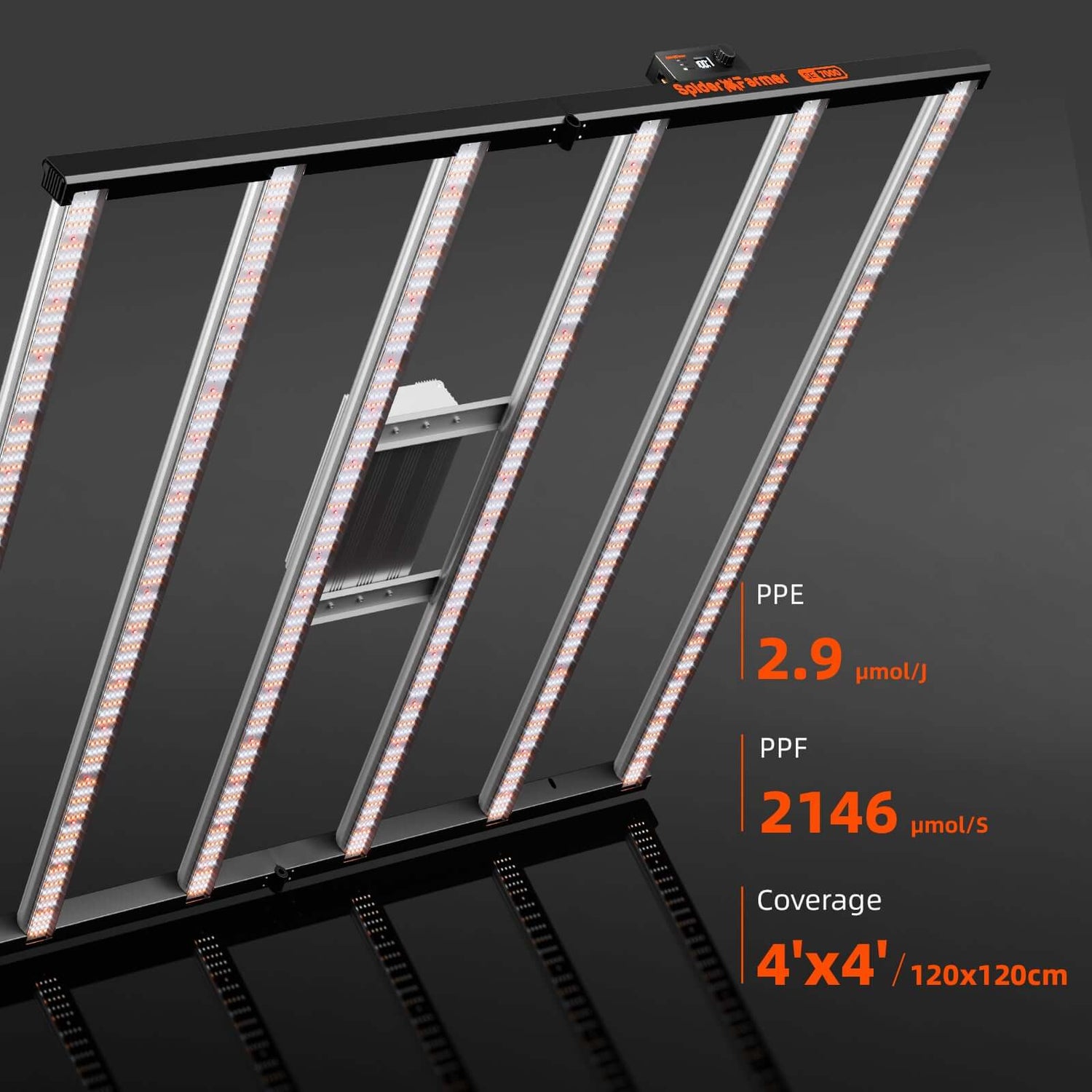 Spider Farmer SE7000 LED Grow Light + 5' x 5' Grow Tent + 6" Inline Fan Combo with GGS Controller Kits + 6" Clip Fan
