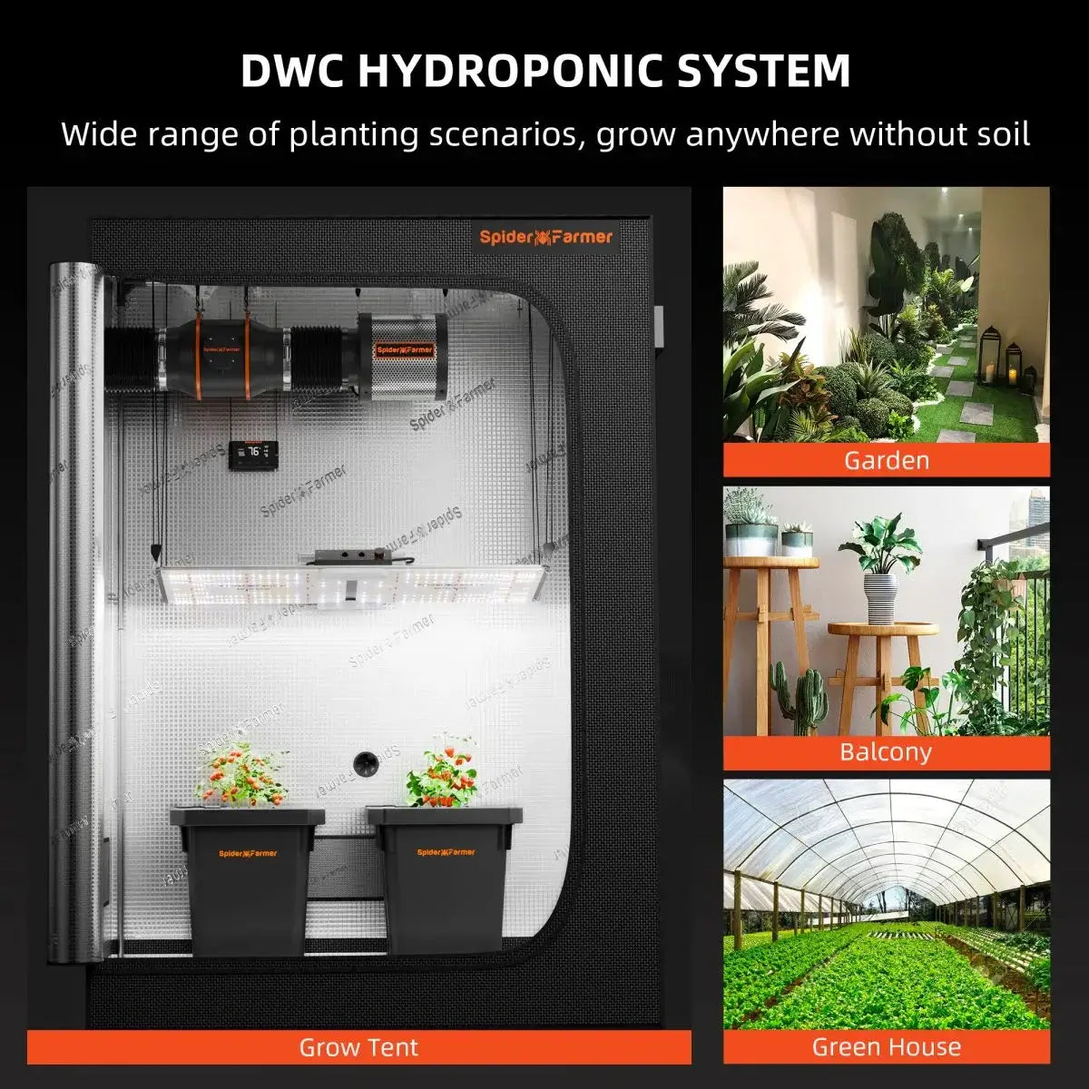 Spider Farmer Deep Water Culture Hydroponics Grow System with Top Drip Kit - 2 Bucket Kit