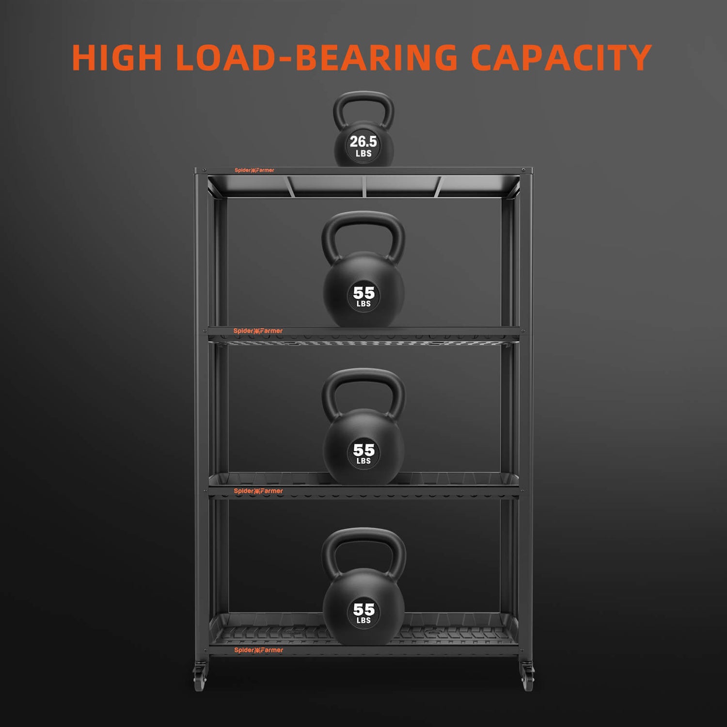 Spider Farmer Glow80 80W LED Grow Light and Metal Plant Stand with Trays