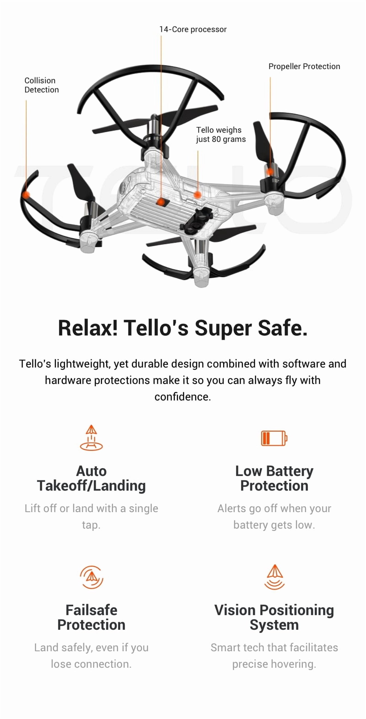 Tello Quadcopter Beginner Drone VR HD Video