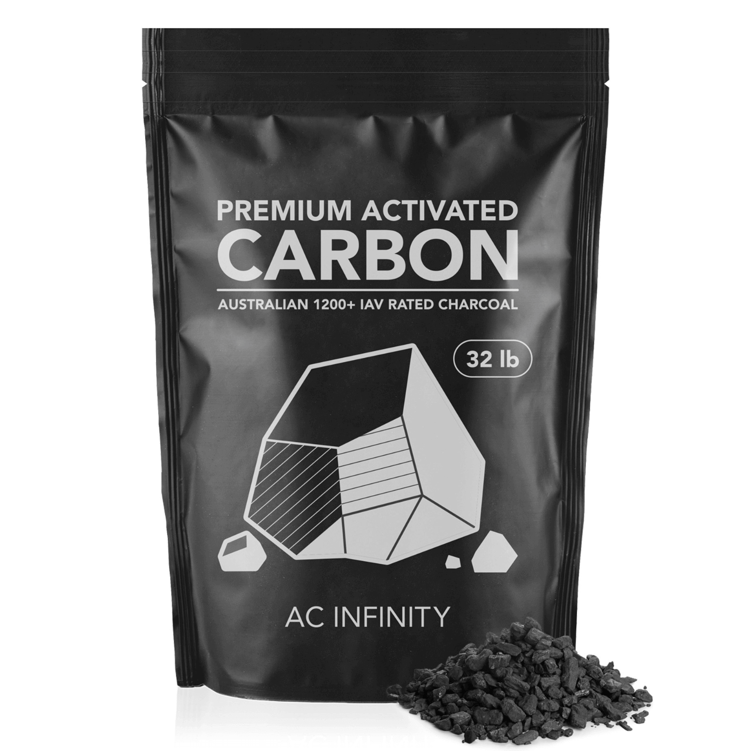 AC Infinity Activated Carbon Refill, 1200+ IAV Australian Charcoal, 32 lb.
