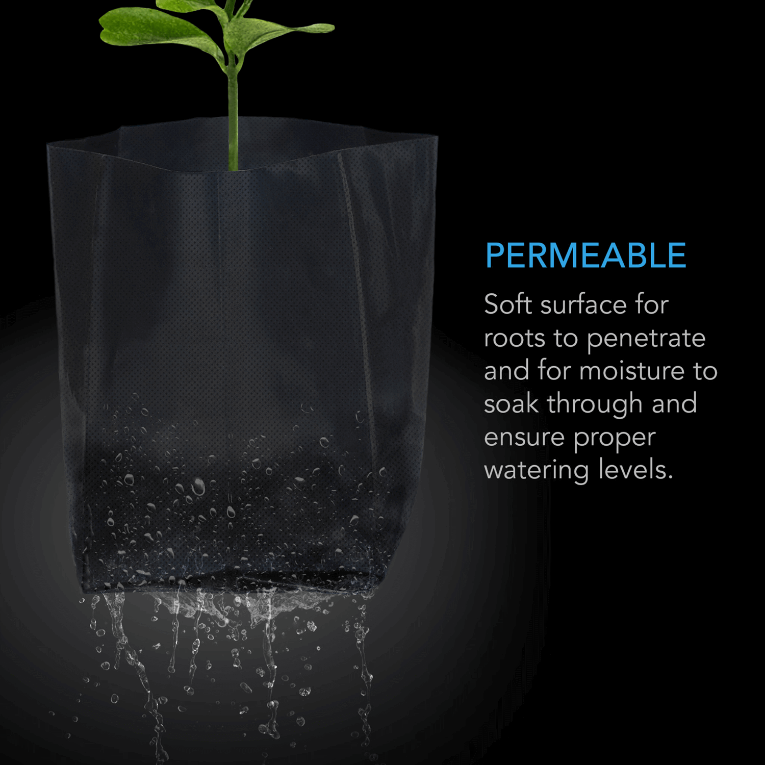 AC Infinity Nursery Bags 1 Gallon, Non-Woven Fabric Growing Pouches, 50-Pack