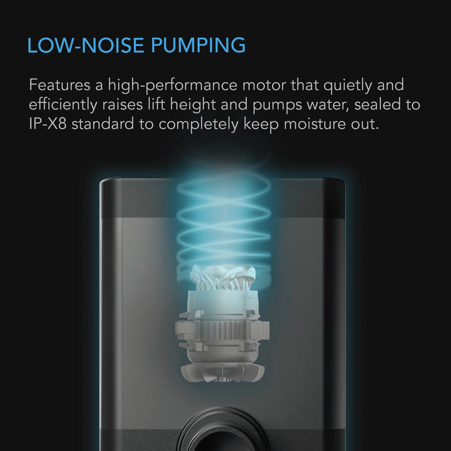 AC Infinity Submersible Water Pump, 10-Feet Lift Height, 792 GPH (3000 L/H)