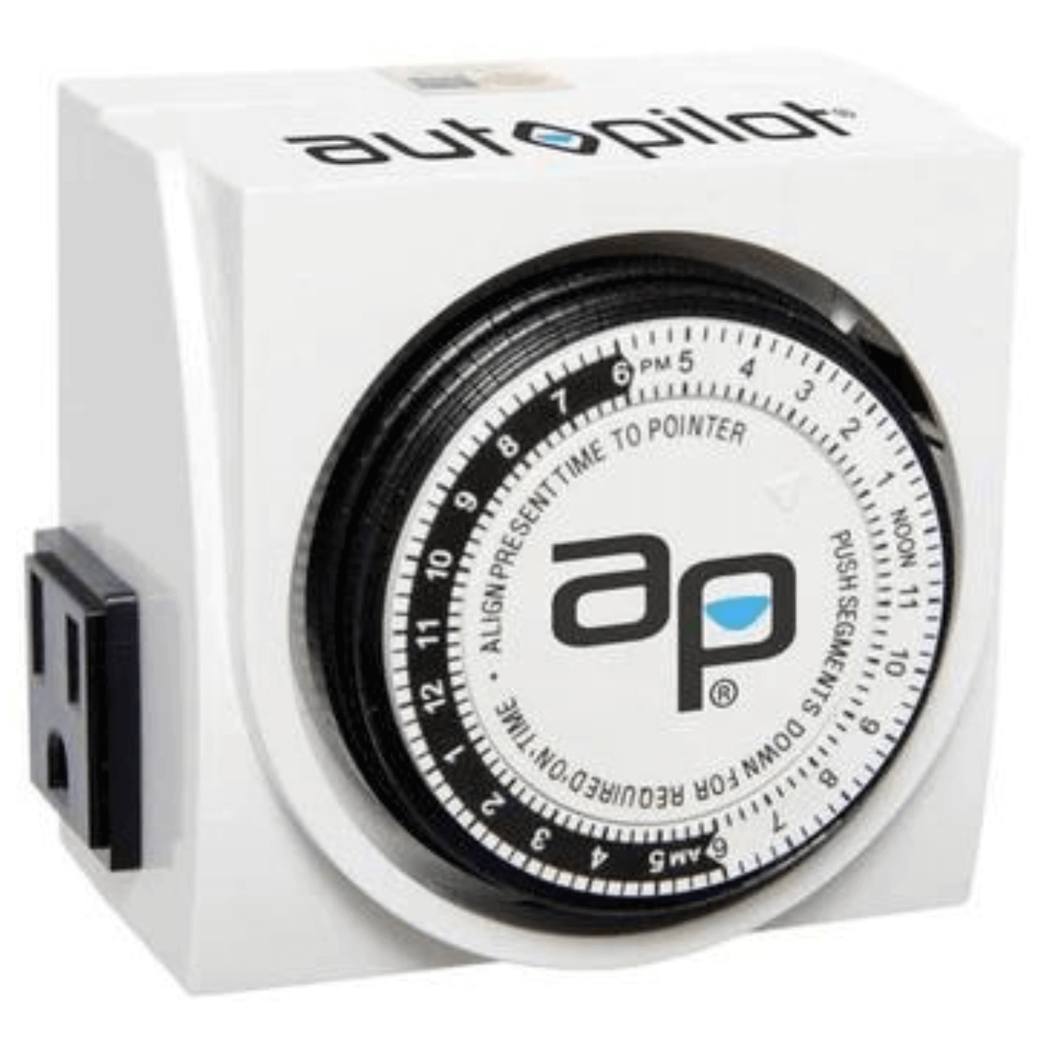 Autopilot Dual-Outlet Analog Grounded Timer, 1725W, 15A, 24 Hour