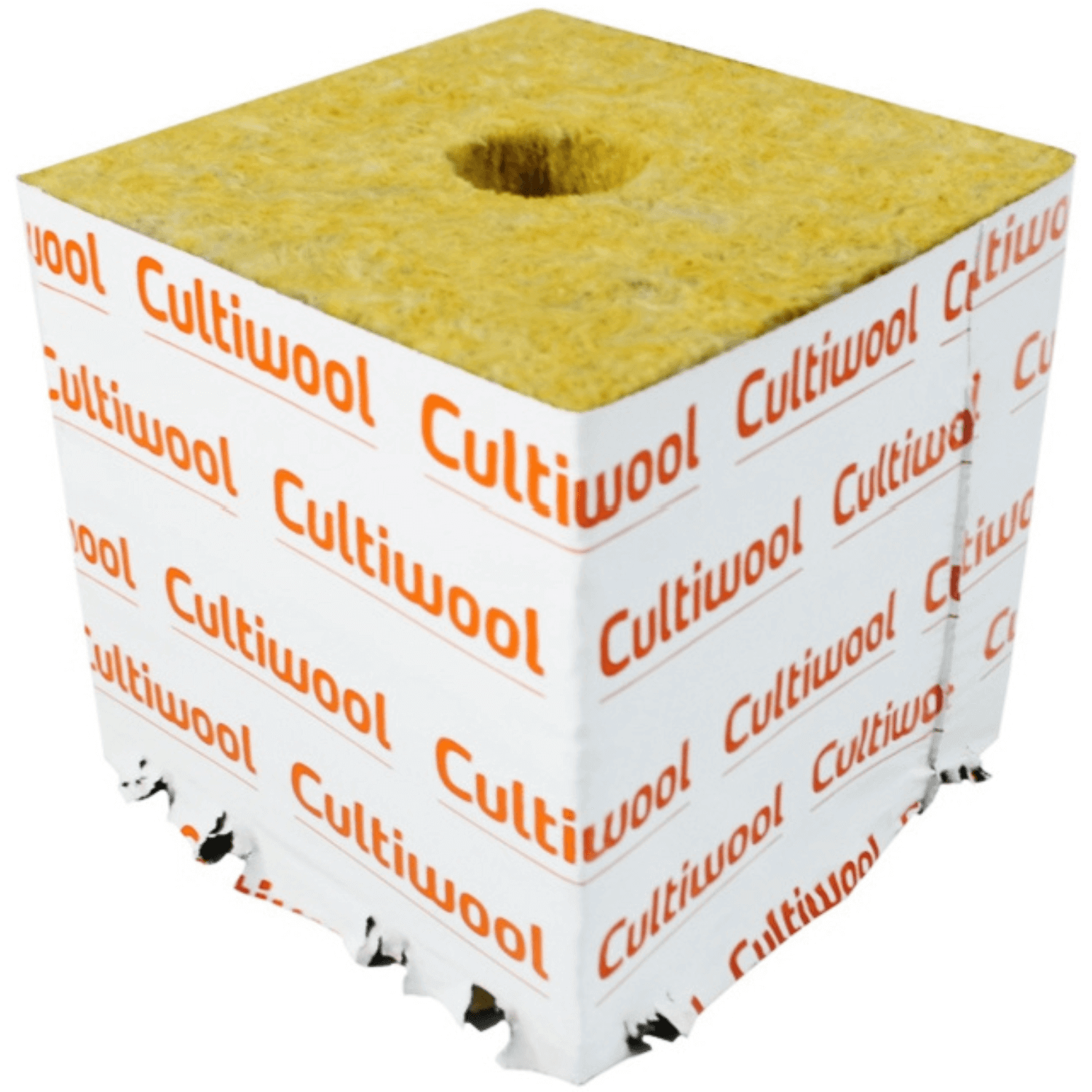Cultiwool 6" x 6" x 6" Blocks of Cultilene Rockwool with Optidrain - Case of 48