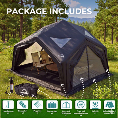 Coody Air Tent Hub Shelter Black Inflatable Tents for Camping (2-6 Person)