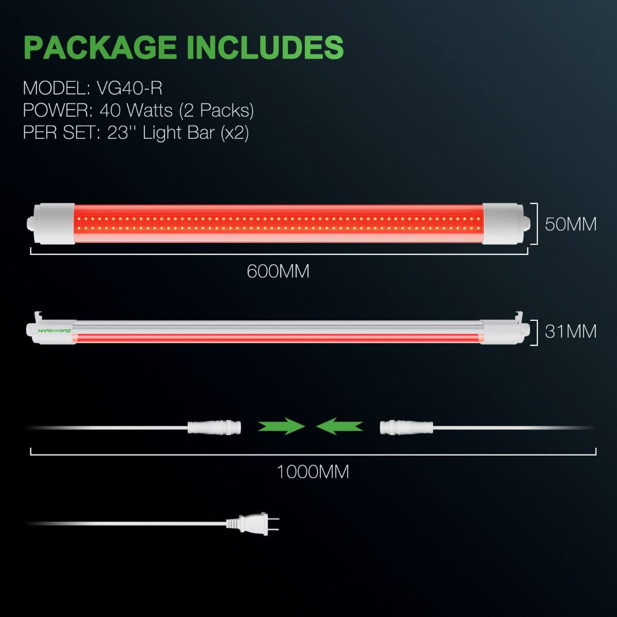 Mars Hydro VG40 40W Red Spectrum Seedling LED Grow Light