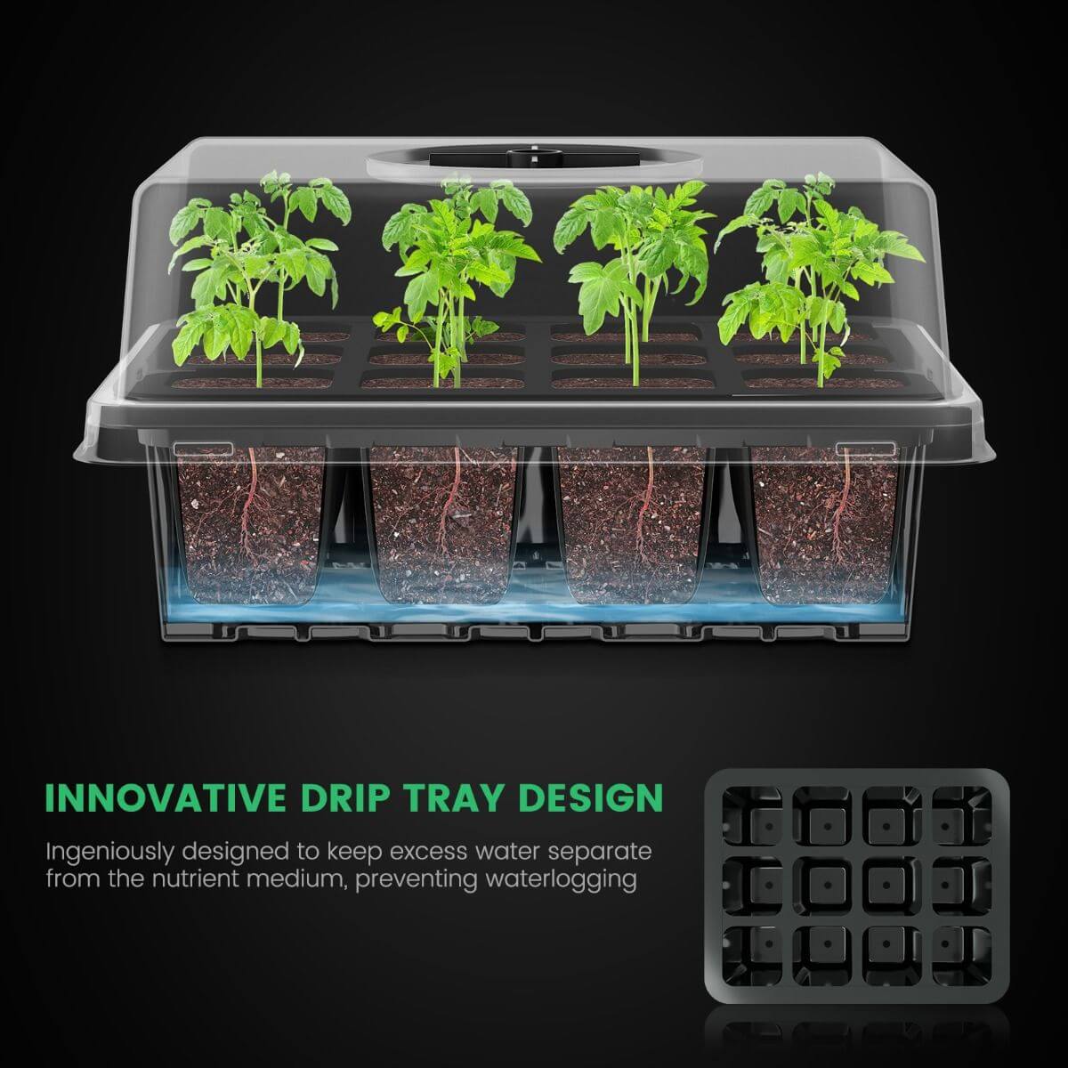 Mars Hydro Seed Starter Trays for Clone Propagation - Set of 4