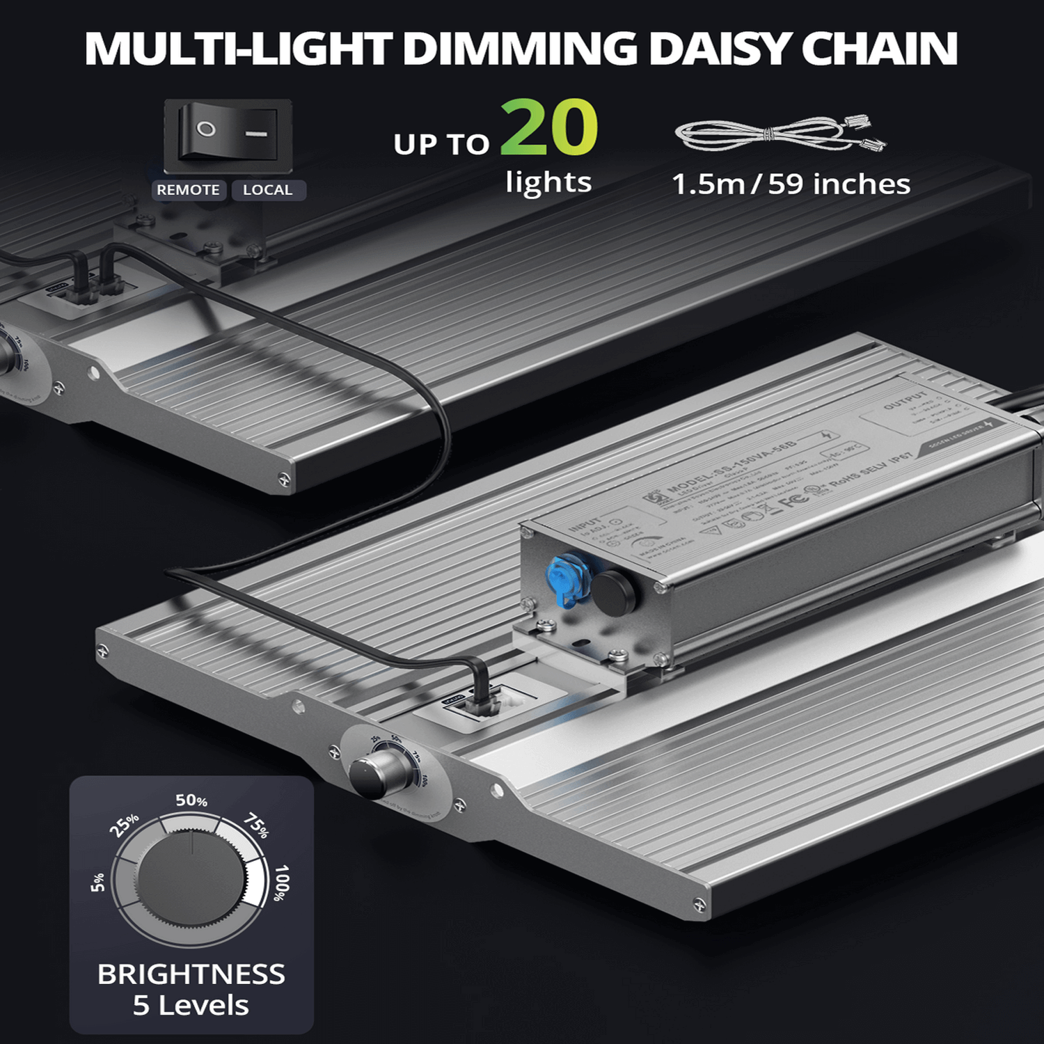 ViparSpectra XS1500 Pro 150W Infrared Full Spectrum LED Grow Light